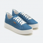 Tênis Têxtil Com Fechamento Em Cadarço Azul